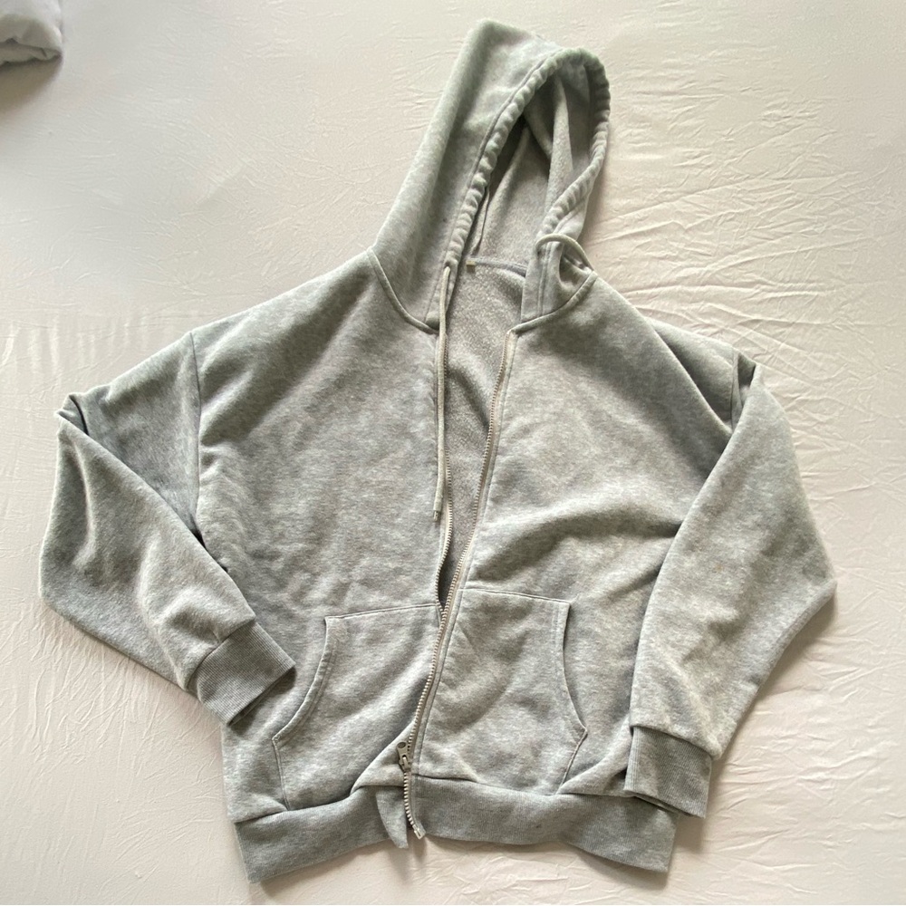 Gray Zip-Up Hoodie